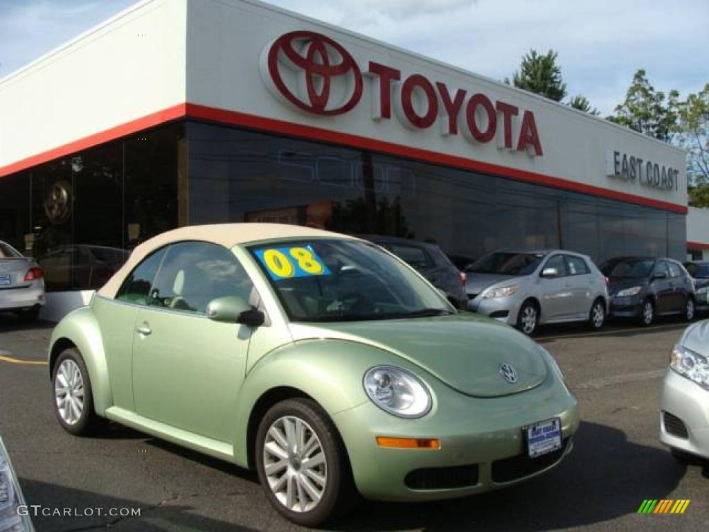 2008 New Beetle SE Convertible - Gecko Green / Cream Beige photo #2
