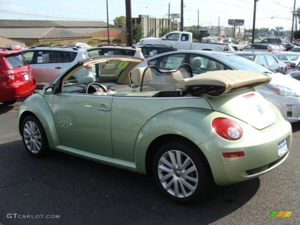 2008 New Beetle SE Convertible - Gecko Green / Cream Beige photo #6