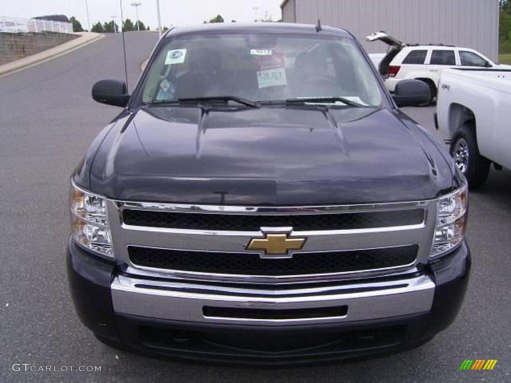 2009 Silverado 1500 LT Regular Cab 4x4 - Blue Granite Metallic / Ebony photo #7