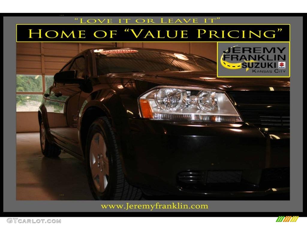 2008 Avenger SE - Brilliant Black Crystal Pearl / Dark Slate Gray/Light Slate Gray photo #1