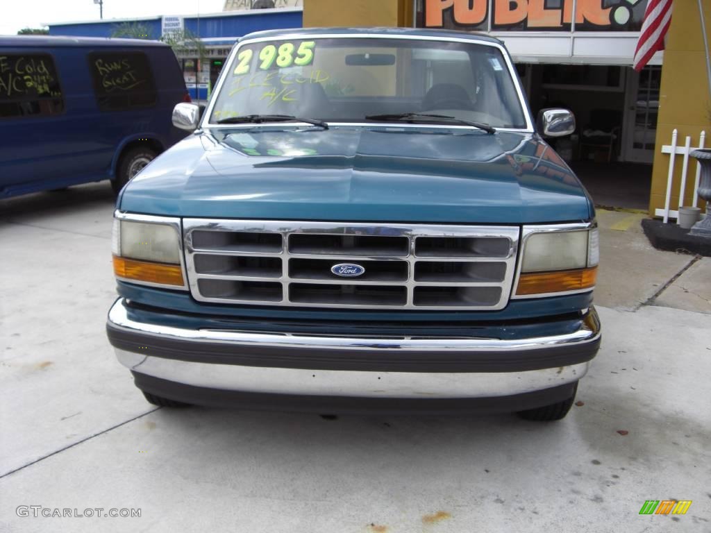 1993 F150 XLT Extended Cab - Bimini Blue Metallic / Grey photo #2