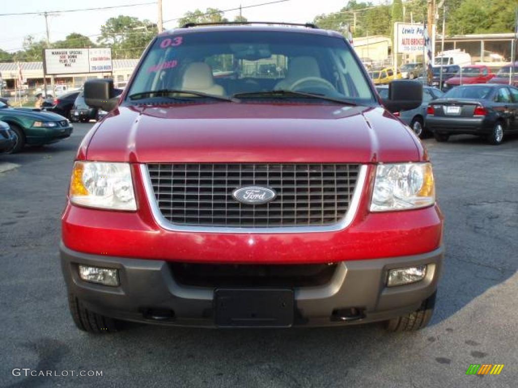 2003 Expedition XLT 4x4 - Laser Red Tinted Metallic / Medium Parchment photo #3