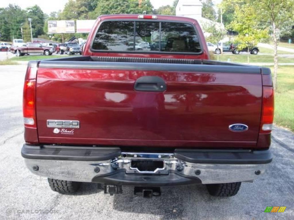 2005 F350 Super Duty Lariat Crew Cab 4x4 - Dark Toreador Red Metallic / Tan photo #14