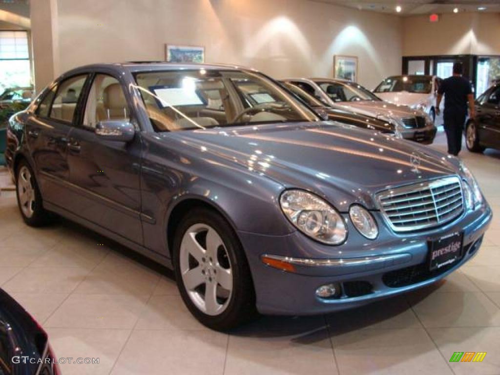 2006 E 500 4Matic Sedan - Platinum Blue Metallic / Stone photo #1