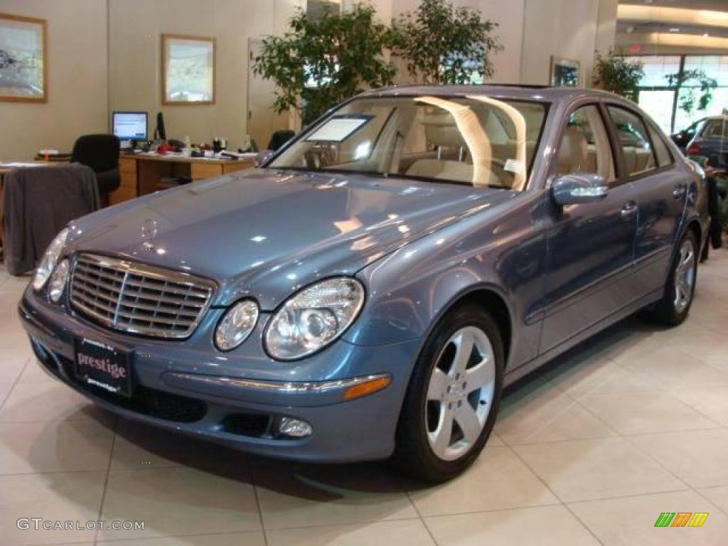 2006 E 500 4Matic Sedan - Platinum Blue Metallic / Stone photo #3