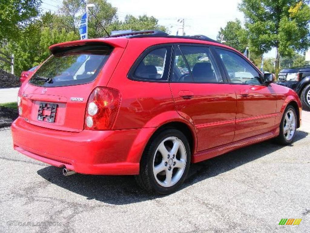 2002 Protege 5 Wagon - Classic Red / Off Black photo #5