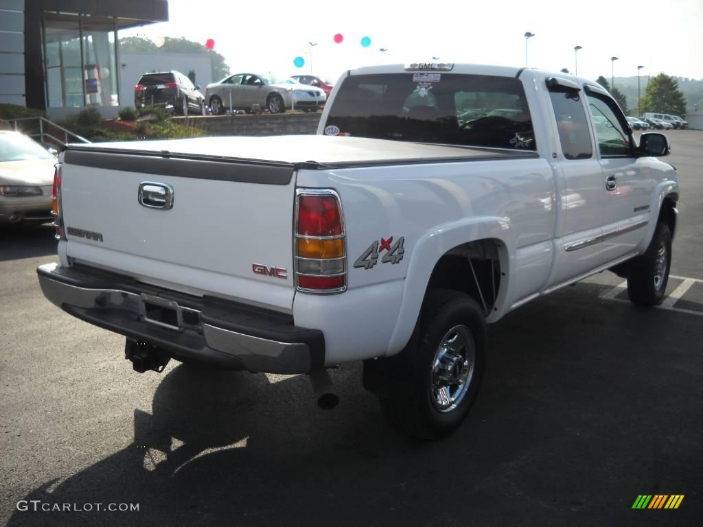 2005 Sierra 2500HD SLE Extended Cab 4x4 - Summit White / Pewter photo #2