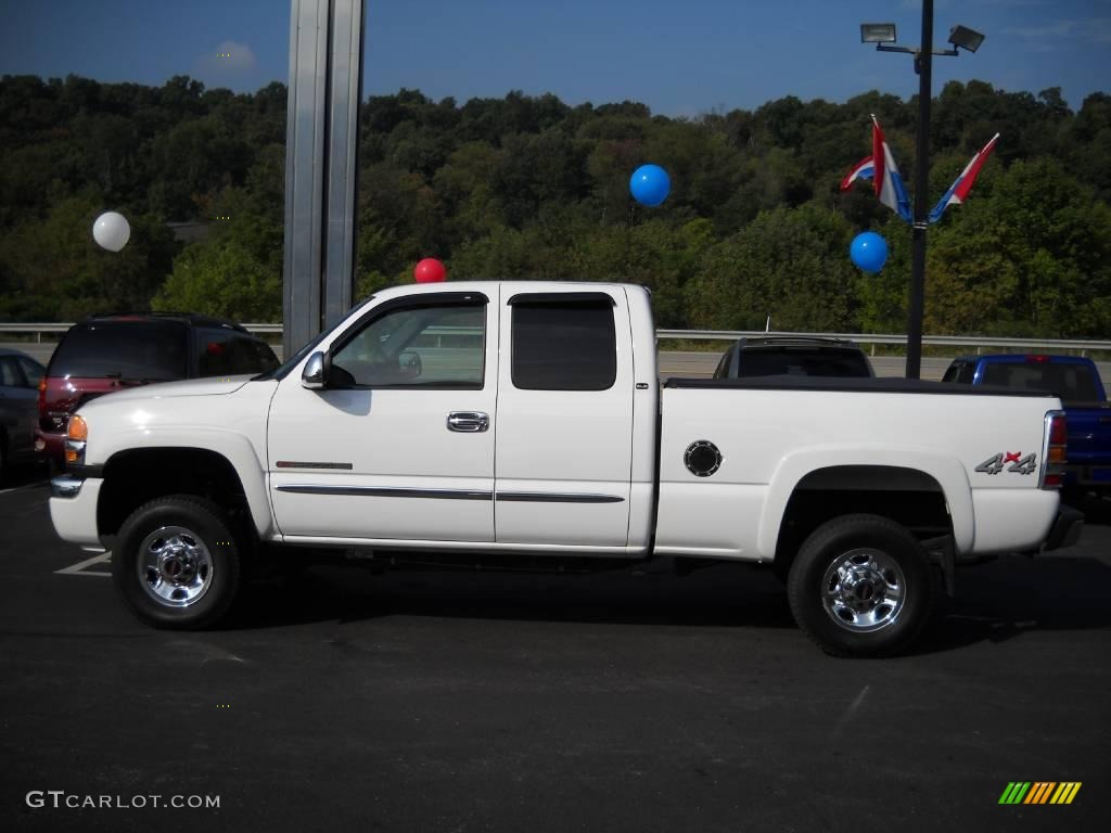 2005 Sierra 2500HD SLE Extended Cab 4x4 - Summit White / Pewter photo #5