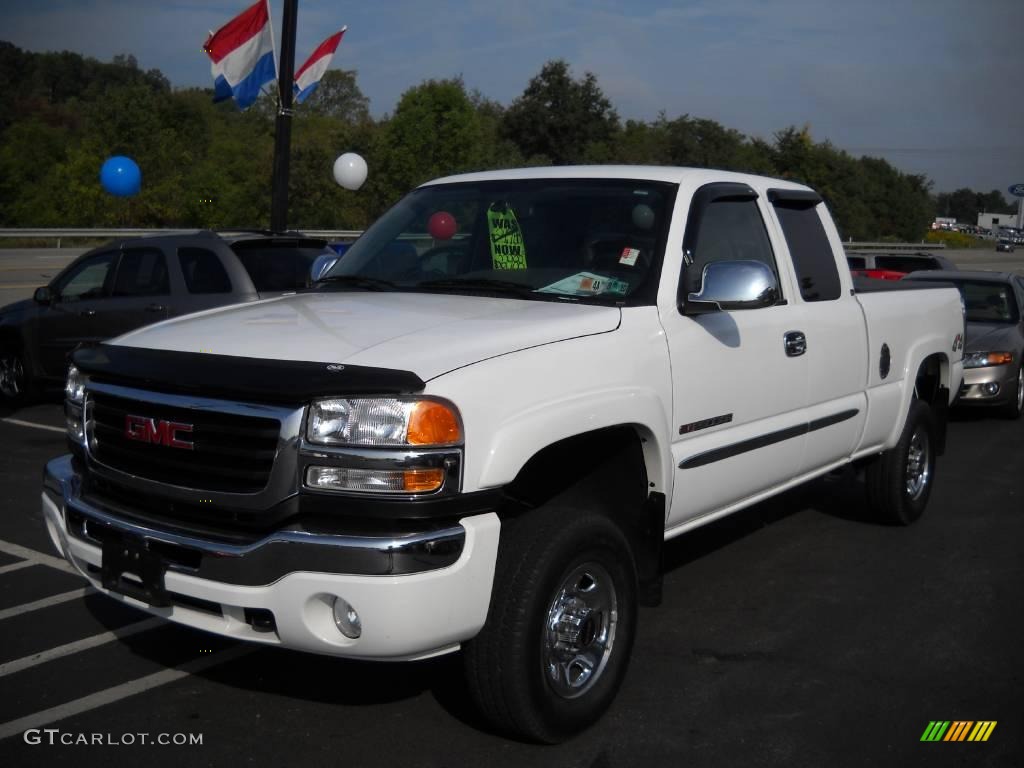 2005 Sierra 2500HD SLE Extended Cab 4x4 - Summit White / Pewter photo #14