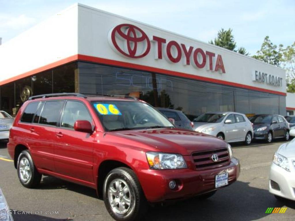 2006 Highlander V6 4WD - Salsa Red Pearl / Ivory Beige photo #1