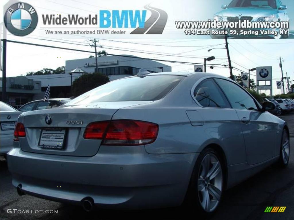 2007 3 Series 335i Coupe - Titanium Silver Metallic / Coral Red/Black photo #4