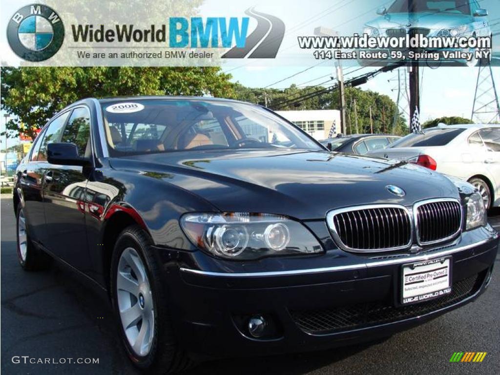 2008 7 Series 750Li Sedan - Monaco Blue Metallic / Natural Brown photo #3