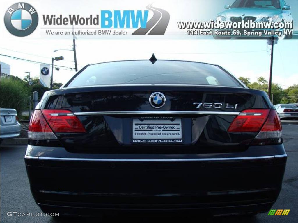 2008 7 Series 750Li Sedan - Monaco Blue Metallic / Natural Brown photo #5