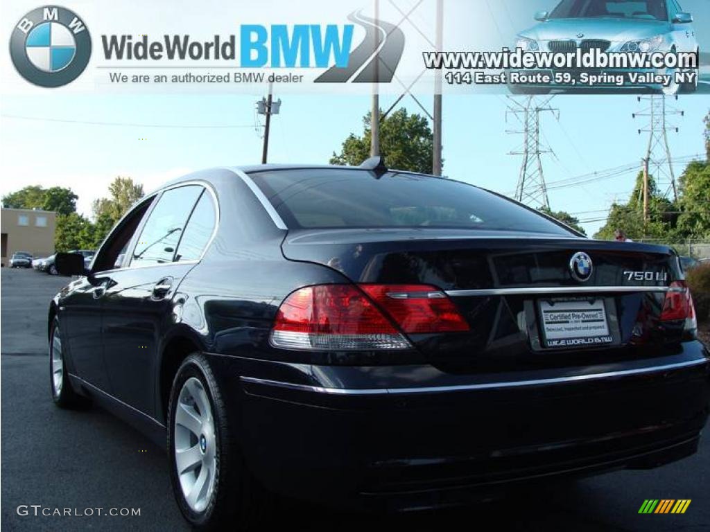 2008 7 Series 750Li Sedan - Monaco Blue Metallic / Natural Brown photo #6