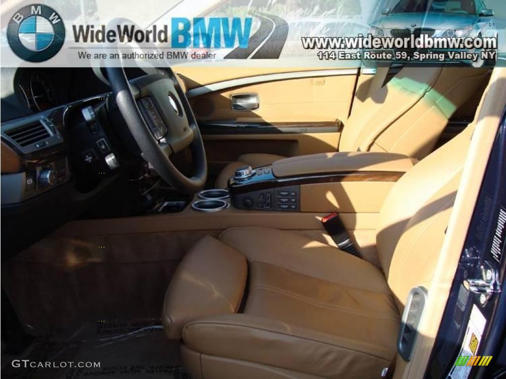 2008 7 Series 750Li Sedan - Monaco Blue Metallic / Natural Brown photo #9