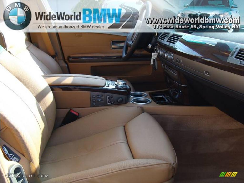 2008 7 Series 750Li Sedan - Monaco Blue Metallic / Natural Brown photo #10