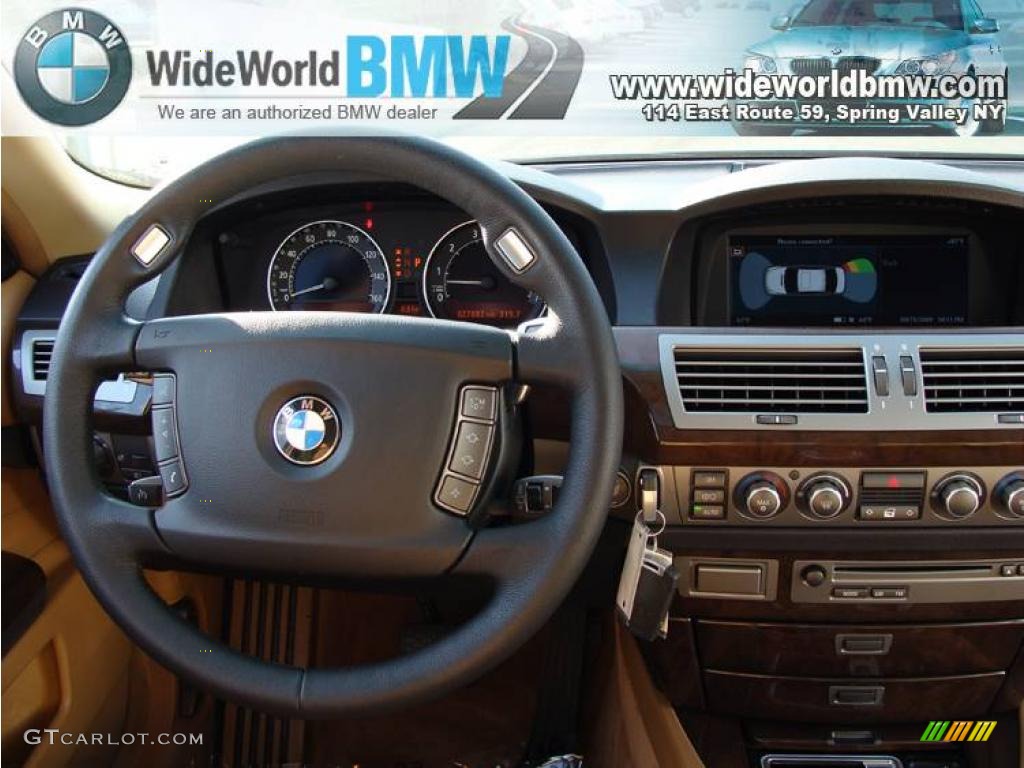 2008 7 Series 750Li Sedan - Monaco Blue Metallic / Natural Brown photo #13