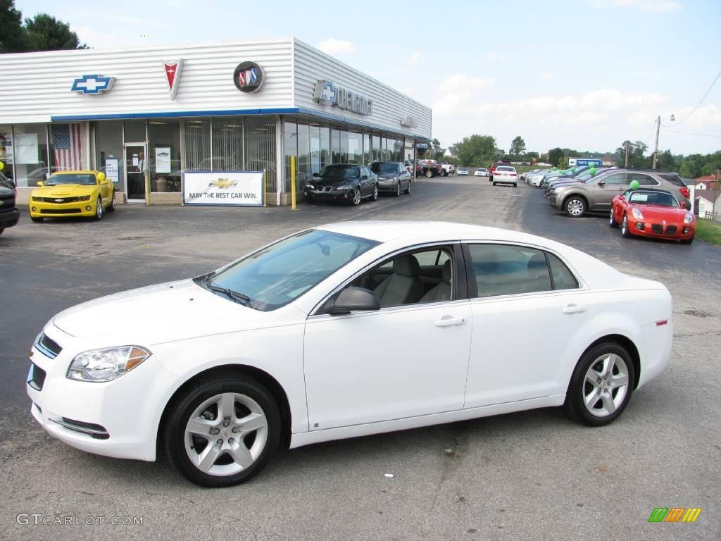 2009 Malibu LS Sedan - Summit White / Titanium photo #1