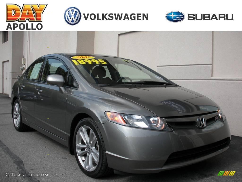 2007 Civic Si Sedan - Galaxy Gray Metallic / Black photo #1