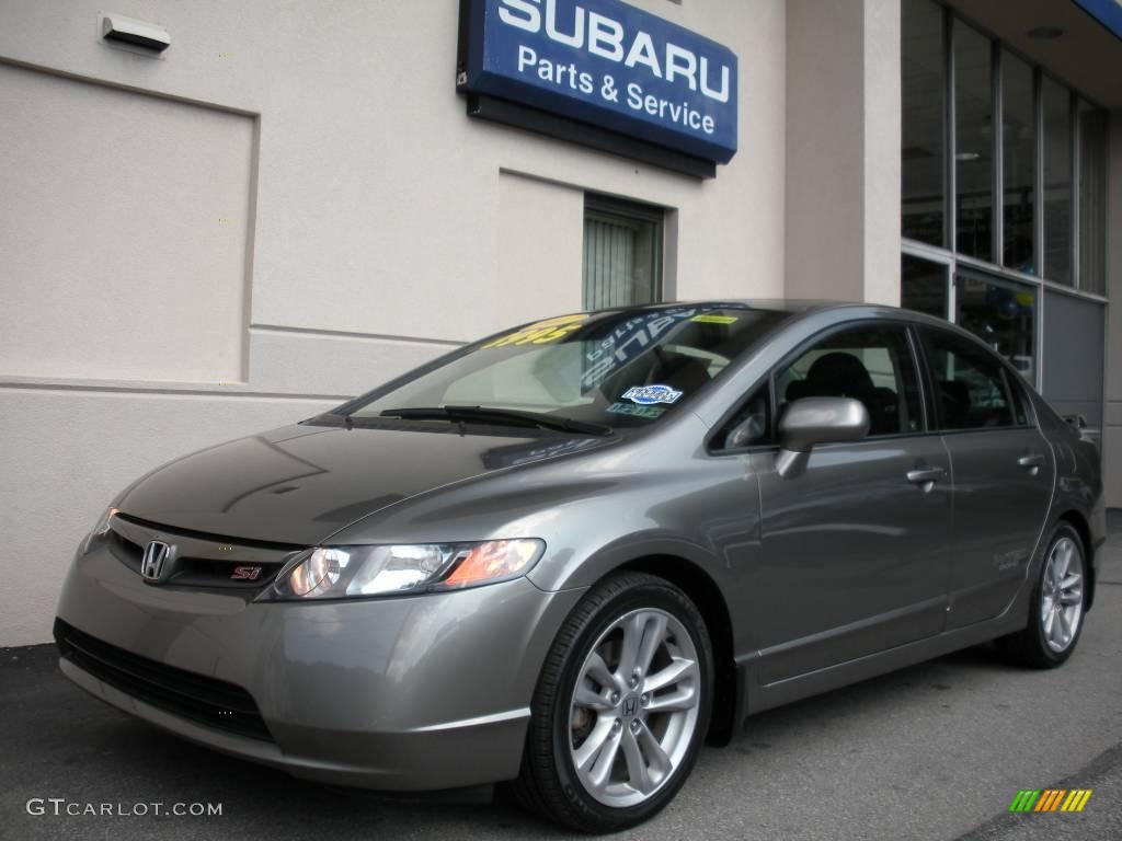 2007 Civic Si Sedan - Galaxy Gray Metallic / Black photo #2