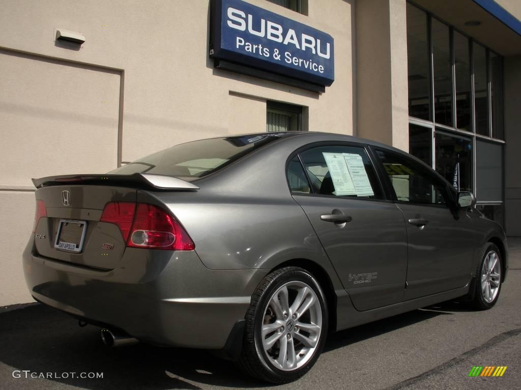 2007 Civic Si Sedan - Galaxy Gray Metallic / Black photo #3