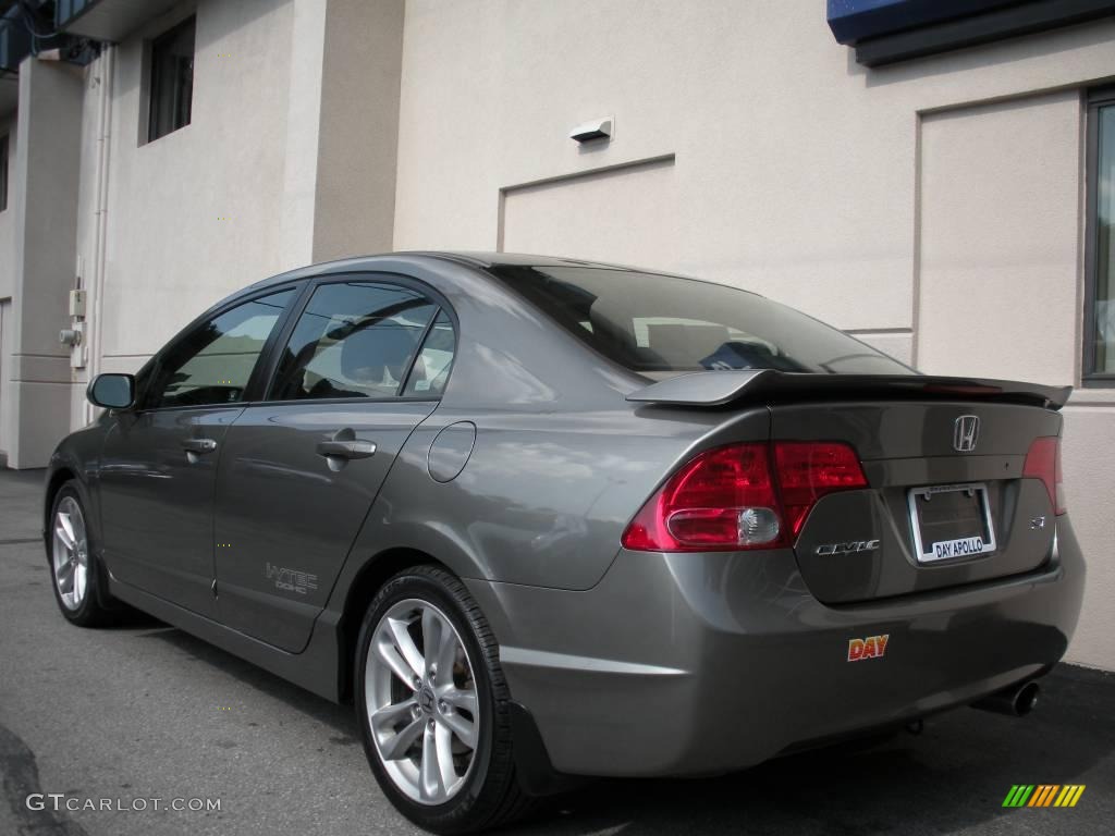 2007 Civic Si Sedan - Galaxy Gray Metallic / Black photo #4