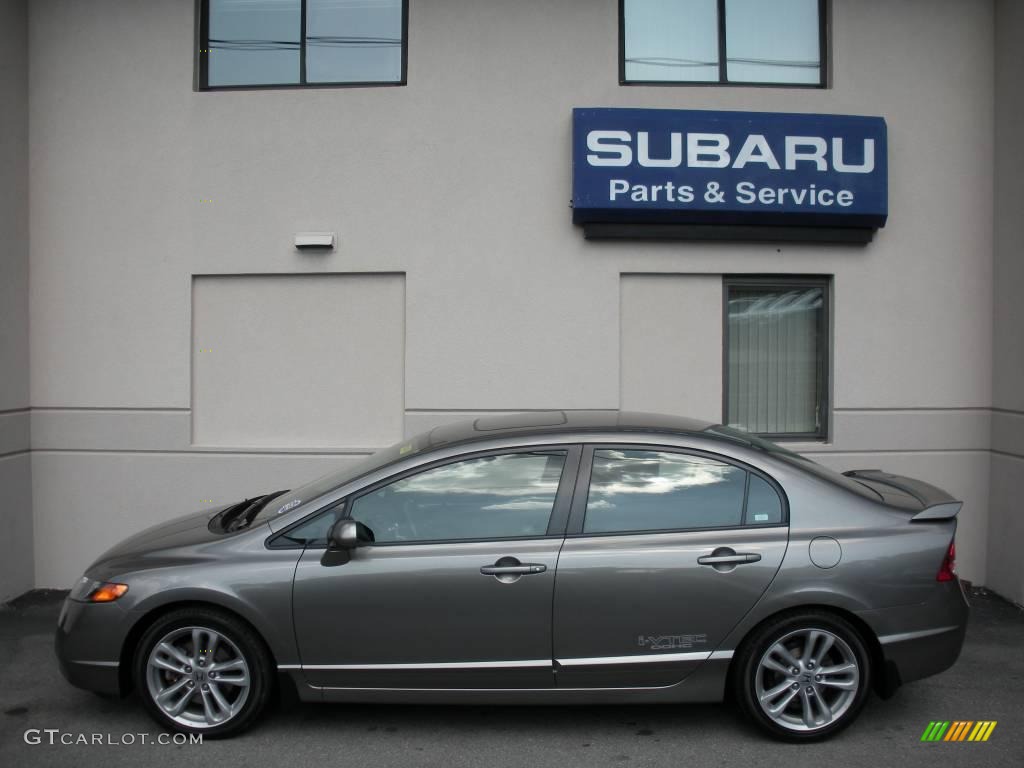 2007 Civic Si Sedan - Galaxy Gray Metallic / Black photo #6