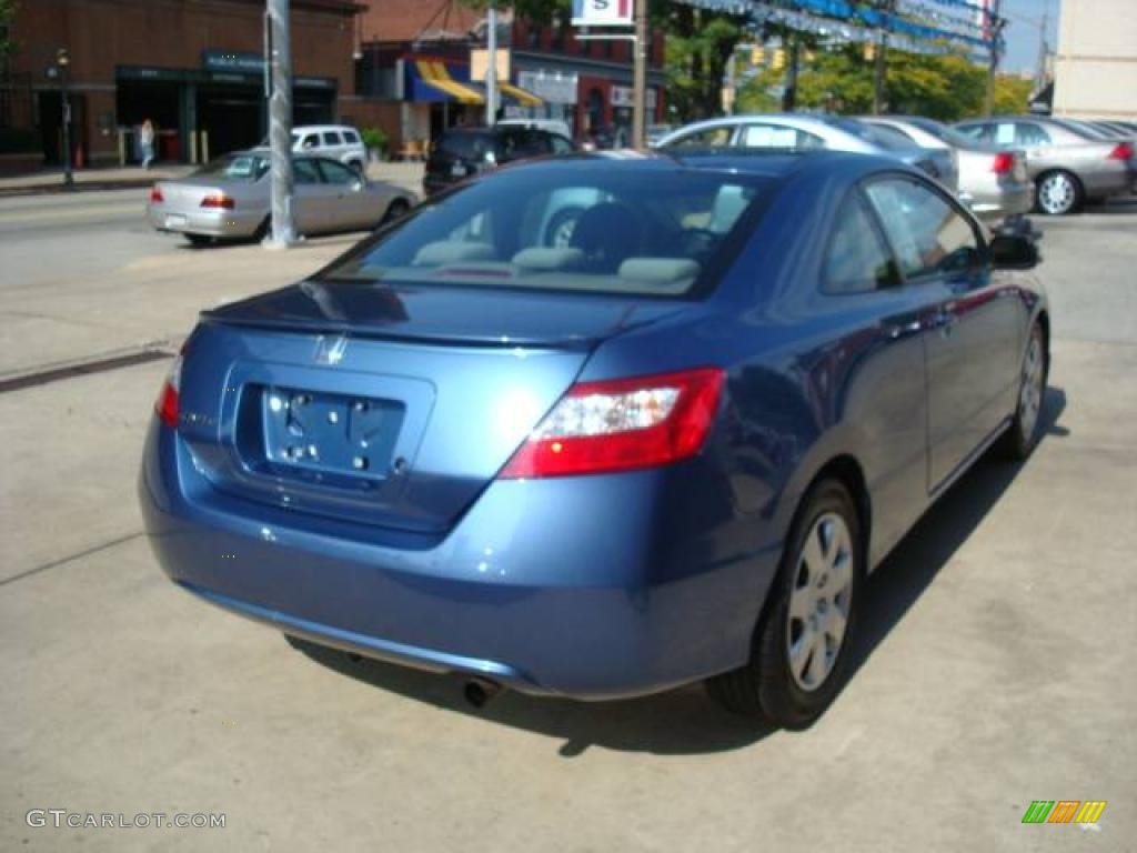 2007 Civic LX Coupe - Atomic Blue Metallic / Gray photo #4
