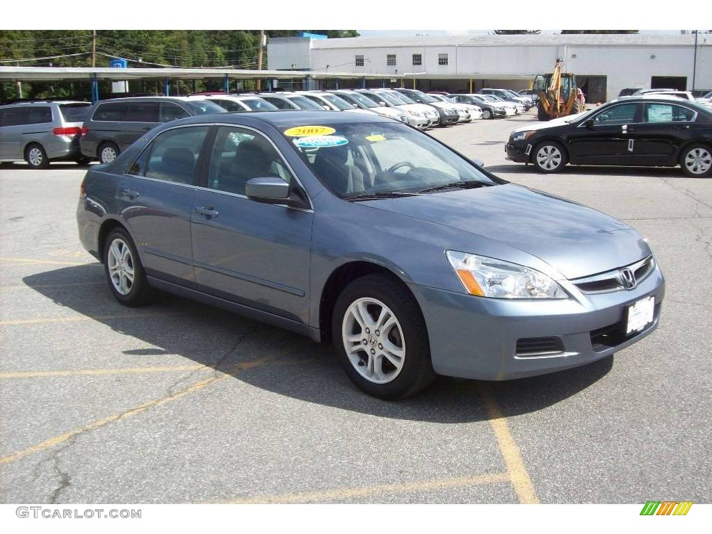 2007 Accord SE Sedan - Cool Blue Metallic / Gray photo #1