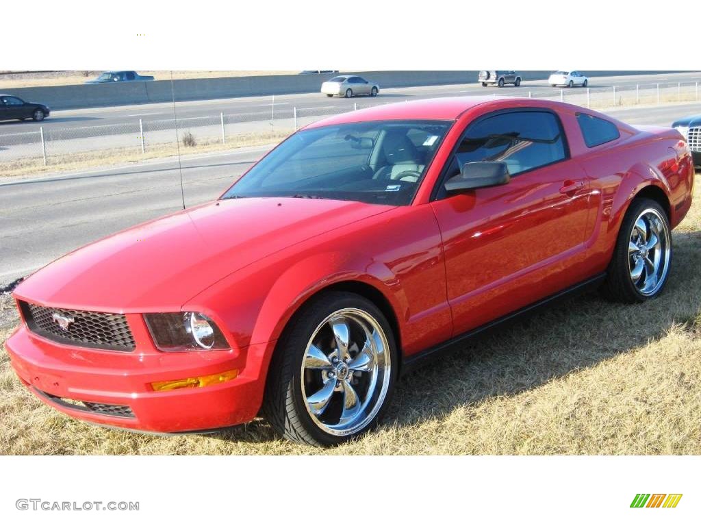 2007 Mustang V6 Premium Coupe - Torch Red / Light Graphite photo #6