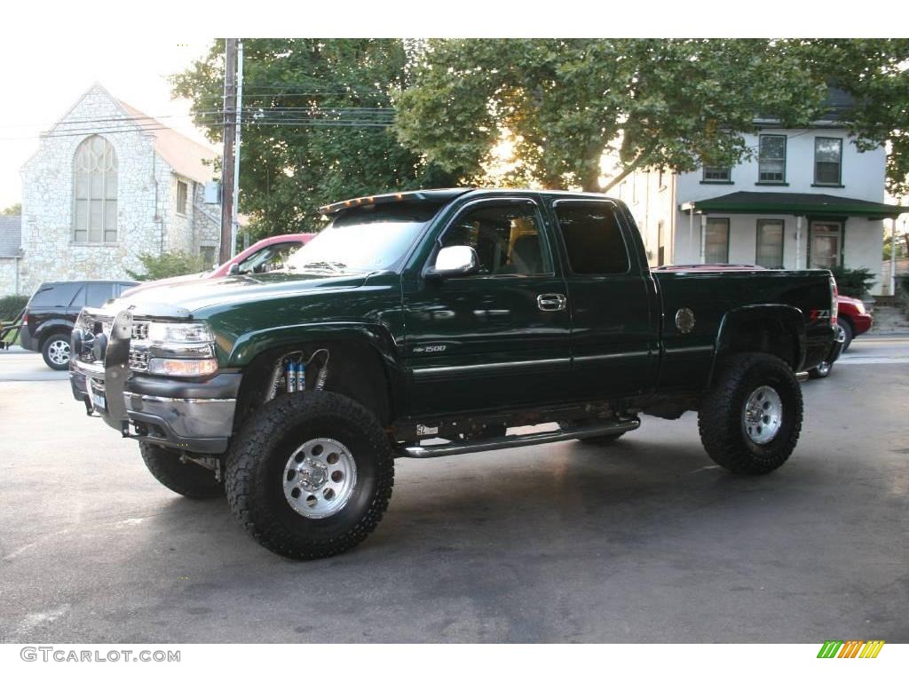 2002 Silverado 1500 LS Extended Cab 4x4 - Forest Green Metallic / Graphite Gray photo #2