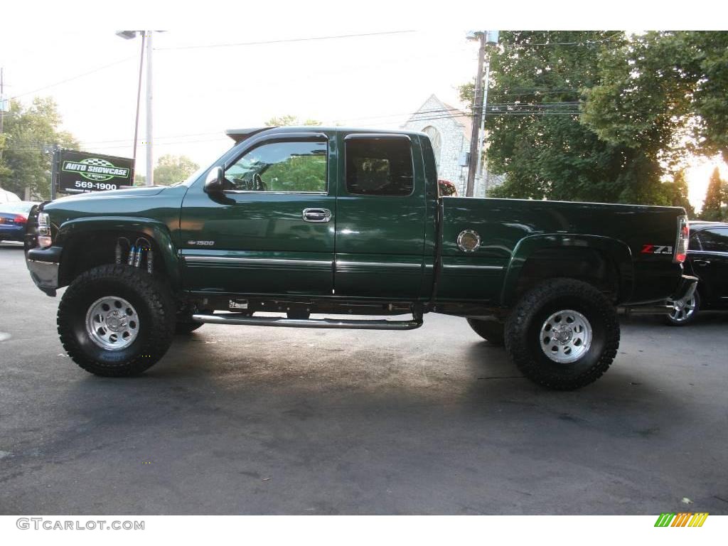 2002 Silverado 1500 LS Extended Cab 4x4 - Forest Green Metallic / Graphite Gray photo #3