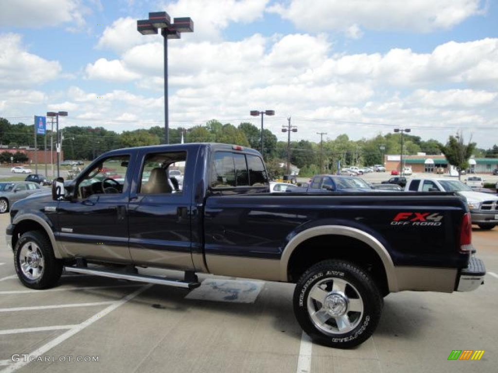 2006 F350 Super Duty Lariat FX4 Crew Cab 4x4 - True Blue Metallic / Tan photo #7