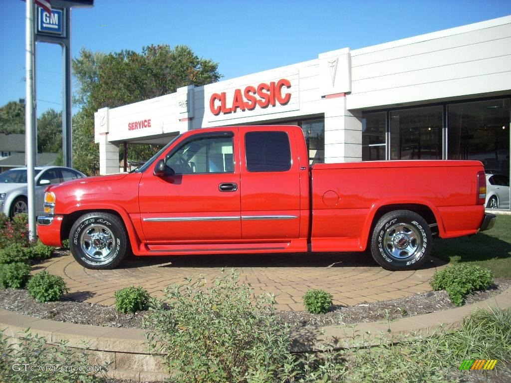 2003 Sierra 1500 SLE Extended Cab - Fire Red / Dark Pewter photo #1