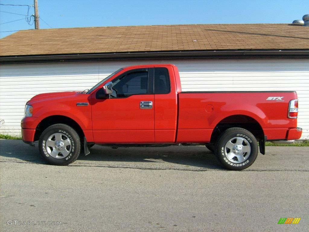 2006 F150 STX Regular Cab 4x4 - Bright Red / Medium Flint photo #2