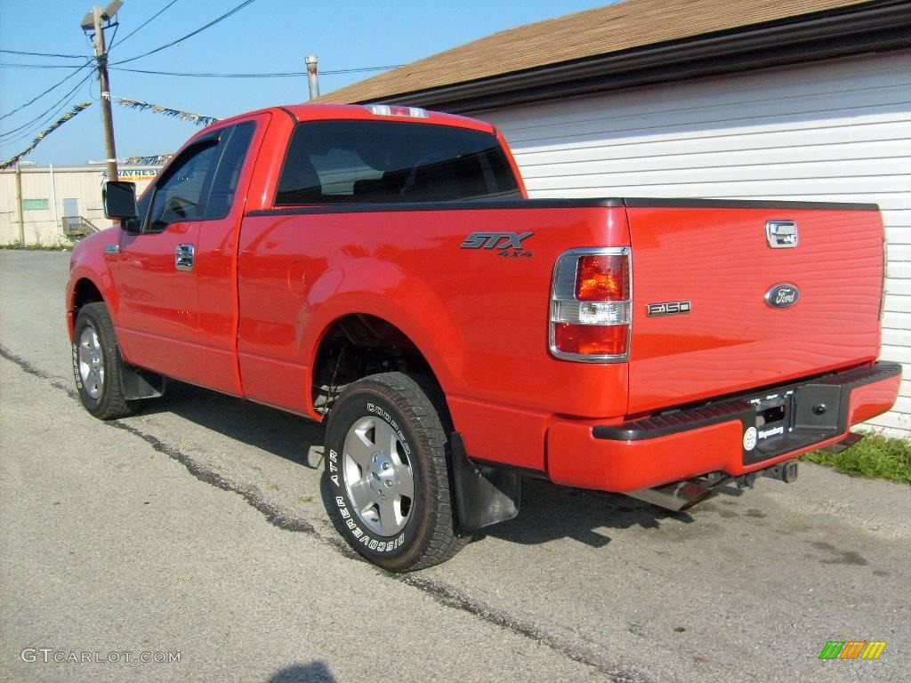 2006 F150 STX Regular Cab 4x4 - Bright Red / Medium Flint photo #3
