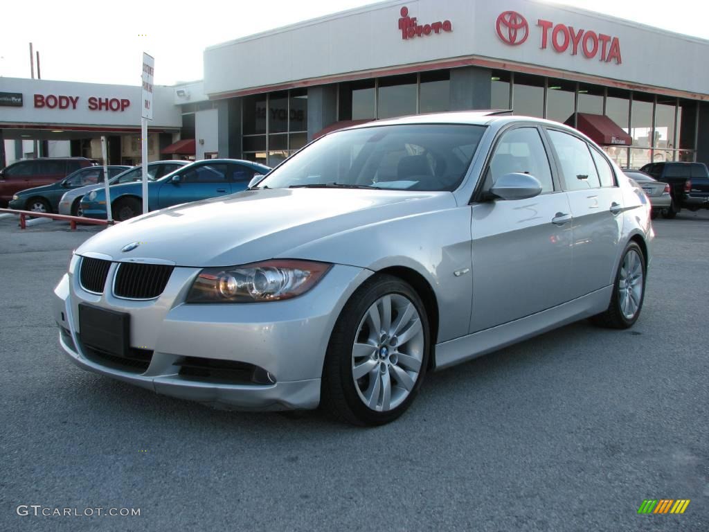 2006 3 Series 325i Sedan - Titanium Silver Metallic / Black photo #2