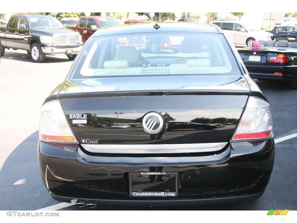 2008 Sable Premier AWD Sedan - Black / Medium Light Stone photo #5