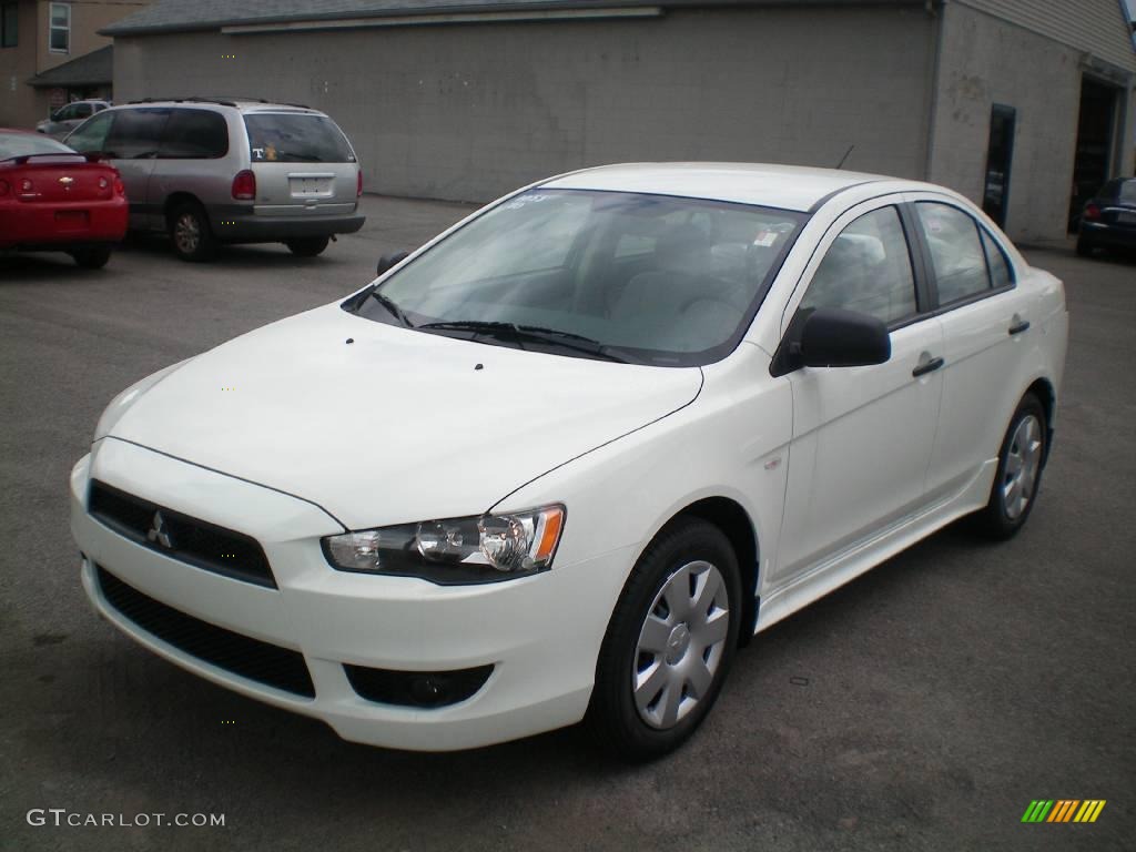 2010 Lancer DE - Wicked White Metallic / Beige photo #1