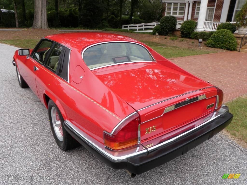 1990 XJ XJS Rouge Collection Coupe - Signal Red / Beige/Red photo #7