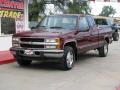 1995 Dark Hunt Club Red Metallic Chevrolet C/K 2500 K2500 Extended Cab 4x4  photo #2