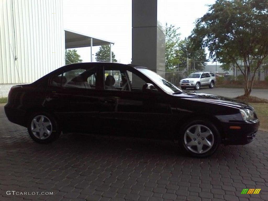 2006 Elantra GLS Sedan - Ebony Black / Gray photo #18