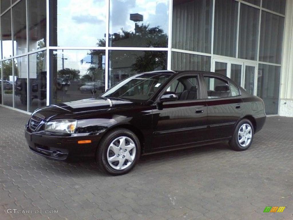 2006 Elantra GLS Sedan - Ebony Black / Gray photo #19