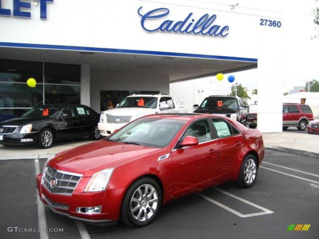 2009 CTS Sedan - Crystal Red / Cashmere/Cocoa photo #1