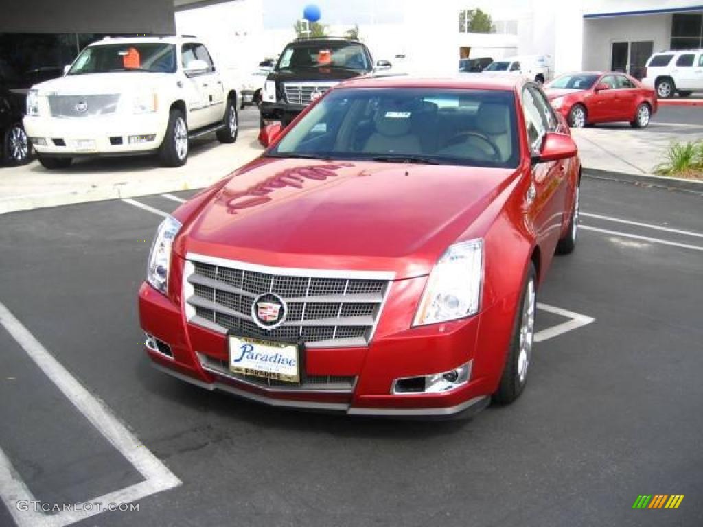 2009 CTS Sedan - Crystal Red / Cashmere/Cocoa photo #3