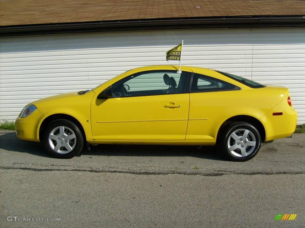 2007 Cobalt LS Coupe - Rally Yellow / Gray photo #2