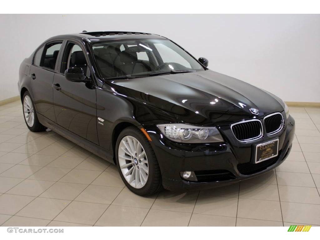 2009 3 Series 328xi Sedan - Jet Black / Black photo #1