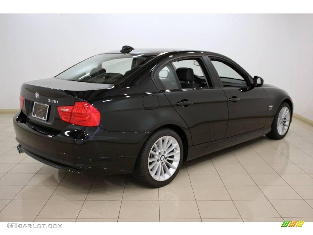 2009 3 Series 328xi Sedan - Jet Black / Black photo #7