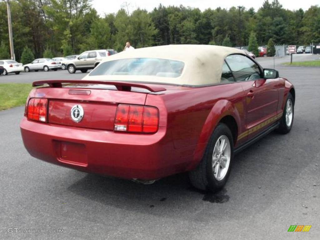 2006 Mustang V6 Deluxe Convertible - Redfire Metallic / Light Parchment photo #5
