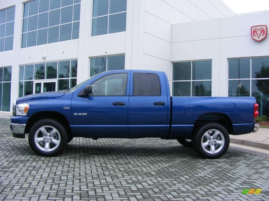 2008 Ram 1500 Big Horn Edition Quad Cab 4x4 - Patriot Blue Pearl / Medium Slate Gray photo #2